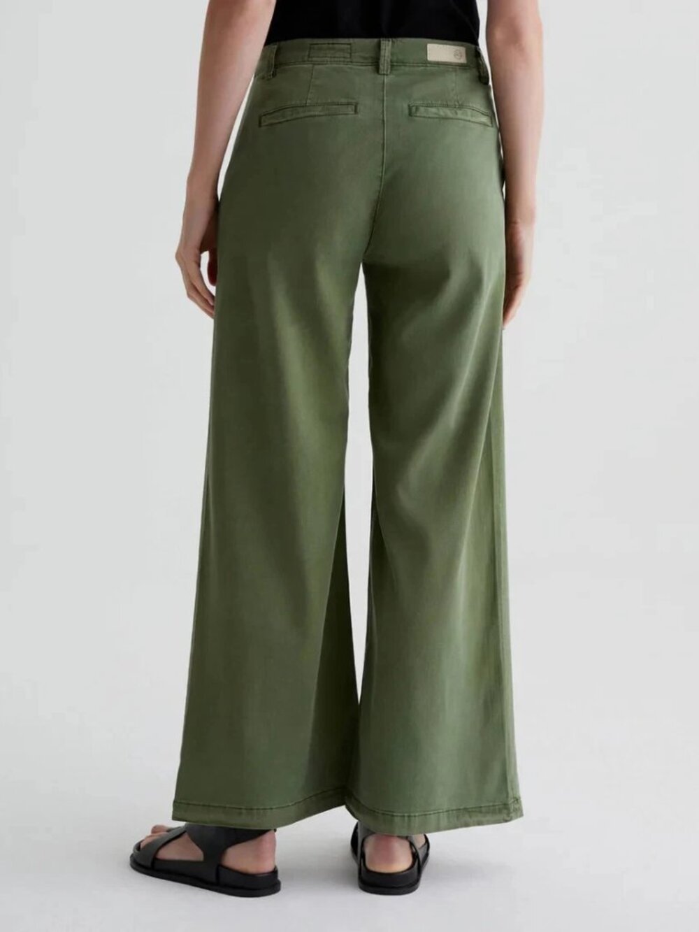 New AG CADEN WIDE LEG Tailored Fit Pants High Rise Chino Trouser Sulfur Green 32 - Picture 6 of 11